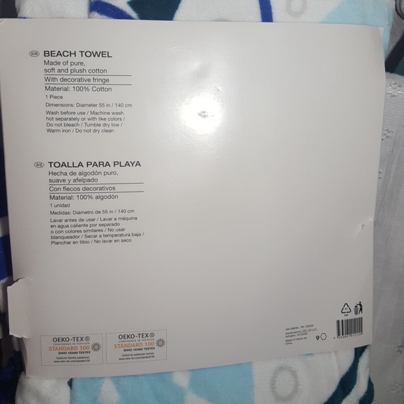 NWT 100% Cotton Round Beach Towel 55in Diameter💙 - Picture 5 of 6